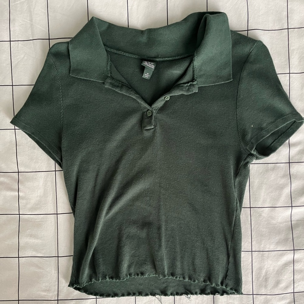 wild fable forest green polo top